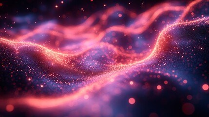 Poster - Vibrant holographic visualizers react to music, showcasing a mesmerizing flow of colors and abstract shapes in a rhythmic dance of light.