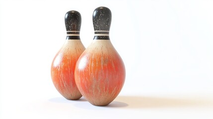 Wall Mural - A three-dimensional rendering of a bowling ball and pin, isolated on a white background. 