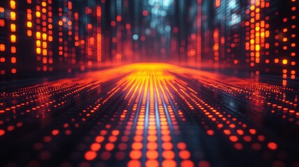 Poster - Holographic visualizations display fluctuating market sentiment in a vibrant, futuristic setting filled with glowing data patterns.