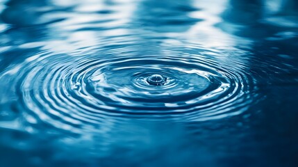 Poster - Ethereal Reflection A conceptual image showcasing a distorted water surface with gentle ripples creating a serene and calming atmosphere  The reflection in the pool is subtly distorted