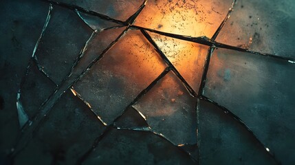 Poster - A conceptual and surreal image depicting a fragmented reflection in a cracked mirror with the image broken into multiple parts creating a dreamlike and mind bending visual metaphor for introspection