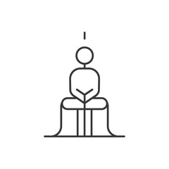 Wall Mural - Line art illustration of a person sitting on a stool