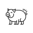 © NikahGeh - Line Art Illustration of a Pig with a Tail Curl