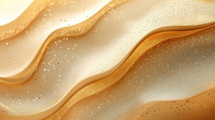 Poster - Soft waves of golden and beige tones undulate gracefully, enhanced by sparkling accents that evoke a sense of luxury and elegance perfect for creative projects