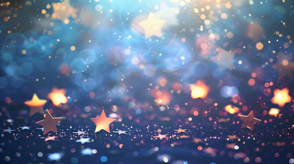 Poster - Festive atmosphere created by abstract glitter background with sparkling stars and lights