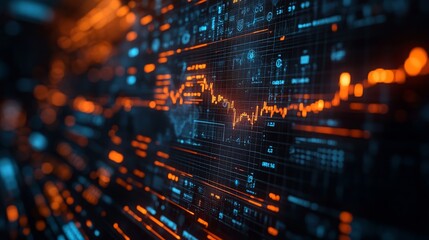 Poster - Holographic displays feature intricate data trends and global analyses, highlighting connections and insights in real-time environments.