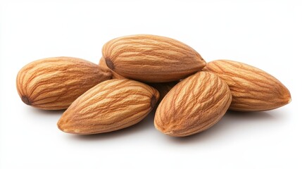 Wall Mural - A cluster of raw almonds with a natural brown shell.