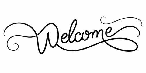  A stylish and elegant handwritten welcome sign, perfect for adding a touch of charm to your designs. This elegant and graceful font is ideal for invitations, greeting cards, website headers.