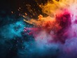 © cochisevisuals - Abstract colorful smoke swirling in a dark background.