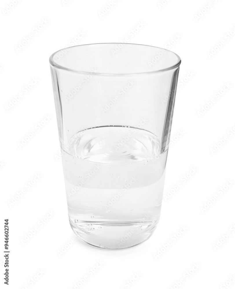 Glass of fresh clean water isolated on white background