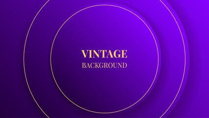 Wall Mural - Purple modern abstract background with gradient rounds and golden lines. Vintage design	