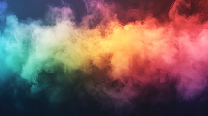 Poster - A conceptual image depicting a rainbow gradually dissolving into the misty atmosphere with the vibrant colors gradually dispersing and fading into the air