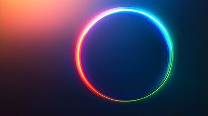 Poster - A conceptual image depicting a vibrant rainbow forming a perfect circle around a captivating point of light each color distinct and vivid