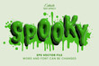 © yustika - Happy halloween melted green inflated editable vector text effect