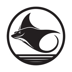 giant manta ray silhouette vector illustration – high-quality ocean graphics