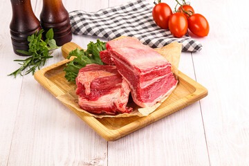 Raw beef rib for cooking