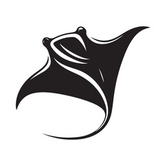 giant manta ray silhouette vector illustration – high-quality ocean graphics