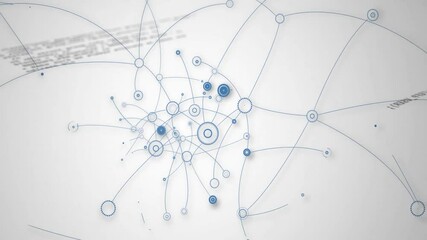 Aufkleber - network of connections and data processing animation over blurred text document