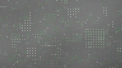 Poster - Green and white pixelated pattern animation over gray background