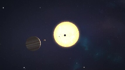 Wall Mural - animation depicting the sun and planets in space. realistic animation of the solar system. universe 