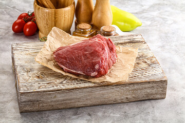 Canvas Print - Raw beef piece for cooking