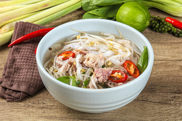 Vietnamese Pho Bo soup with beef