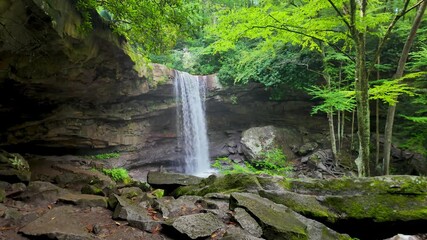 Canvas Print - Scenic Cucumber waterfall in Ohiopyle state park in Pennsylvania.