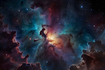 Wall Mural - fantasy nebula art in ai technology
