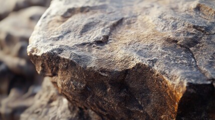 Poster - Close-up of a Rough, Textured Rock Surface