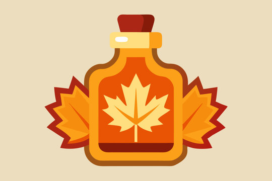 Maple syrup clipart, isolated vector illustration.
