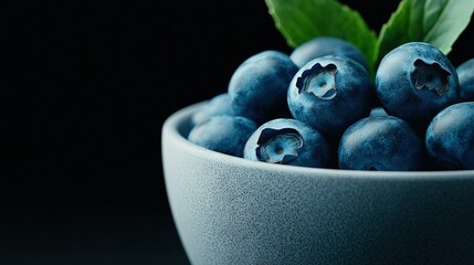 Sticker -   A blueberry bowl with leaf detailing