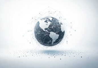 Abstract global network concept with planet Earth and connecting lines and dots, a business technology background Generative AI