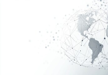 abstract global network concept with planet earth and connecting lines and dots, a business technolo