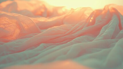 Poster -    a white comforter on a bed with the sun shining in the background