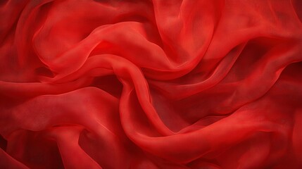 Poster -   A close-up of red fabric features a lengthy central seam and a long top edge