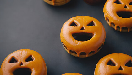 Sticker - jack-o-lantern decorated halloween donuts