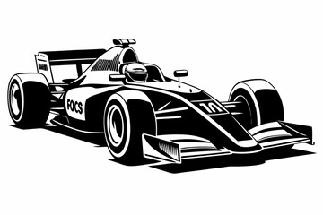 Wall Mural - Racing Car silhouette vector, Formula 1 car illustration