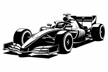 Wall Mural - Racing Car silhouette vector, Formula 1 car illustration