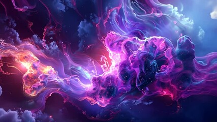 Leinwandbilder - A colorful, swirling galaxy with purple and orange clouds. The image is a work of art, with a mood of wonder and awe