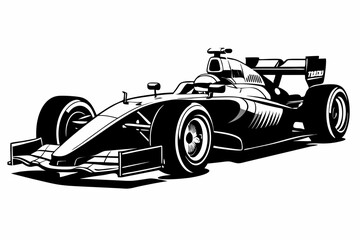 Wall Mural - Racing Car silhouette vector, Formula 1 car illustration