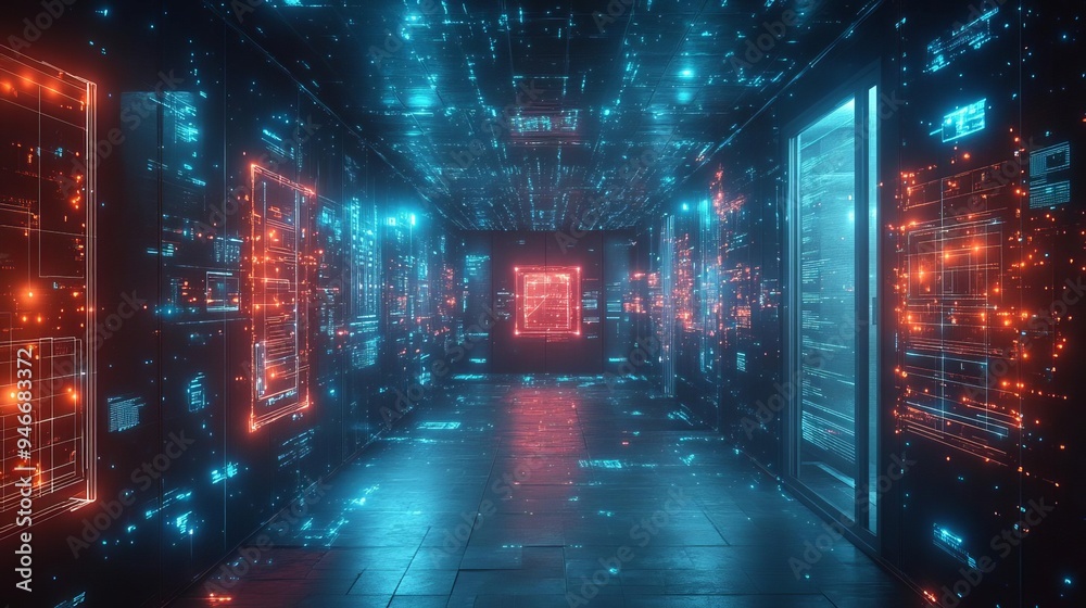 An illustration of a secure network environment where a firewall and ...