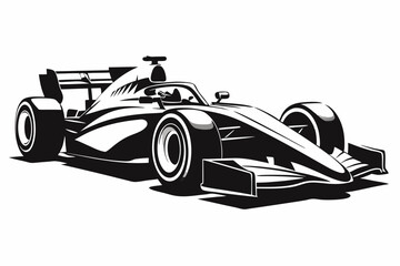 Wall Mural - Racing Car silhouette vector, Formula 1 car illustration