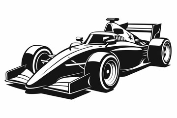 Wall Mural - Racing Car silhouette vector, Formula 1 car illustration