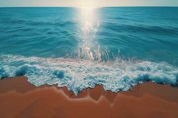 Wall Mural - Ocean Waves Crashing on Sandy Beach