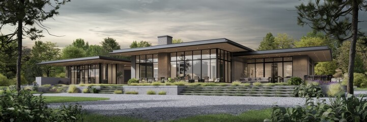 Poster - 3D Architectural Illustration of Residential Home Design
