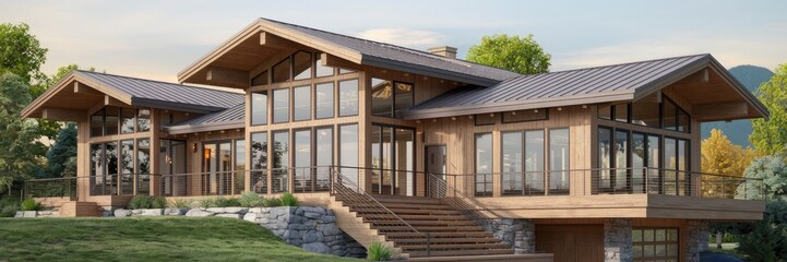 Poster - 3D Architectural Illustration of Residential Home Design