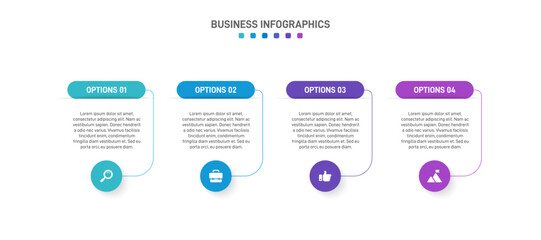 Wall Mural - Horizontal progress bar featuring 4 arrow-shaped elements, symbolizing the four stages of business strategy and progression. Clean timeline infographic design template. Vector for presentation