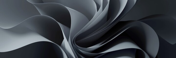 Wall Mural - Abstract gray-black background featuring gentle, flowing shadows.