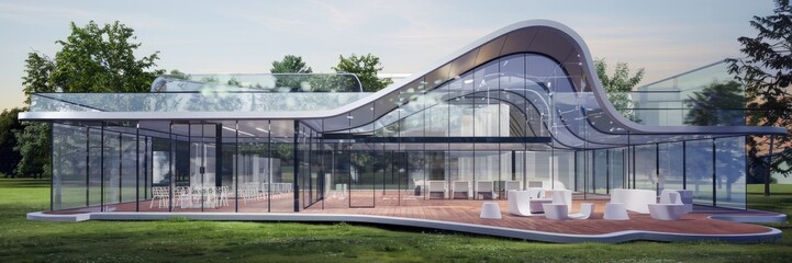 Poster - Contemporary Abstract Architecture 3D Visualization