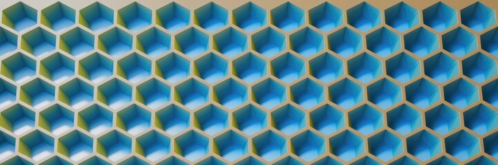 Poster - Repeating hexagonal pattern featuring a gradient honeycomb design
